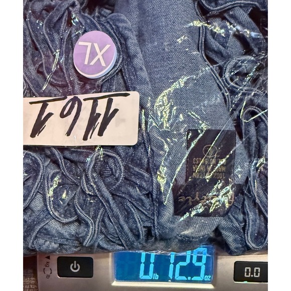 Life Style by LEI Women XL Blue Denim Floral Cutout Button Front Vest Upcycled - Picture 9 of 9